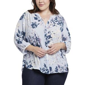 Nydj Womens Plus Pintuck Blouse